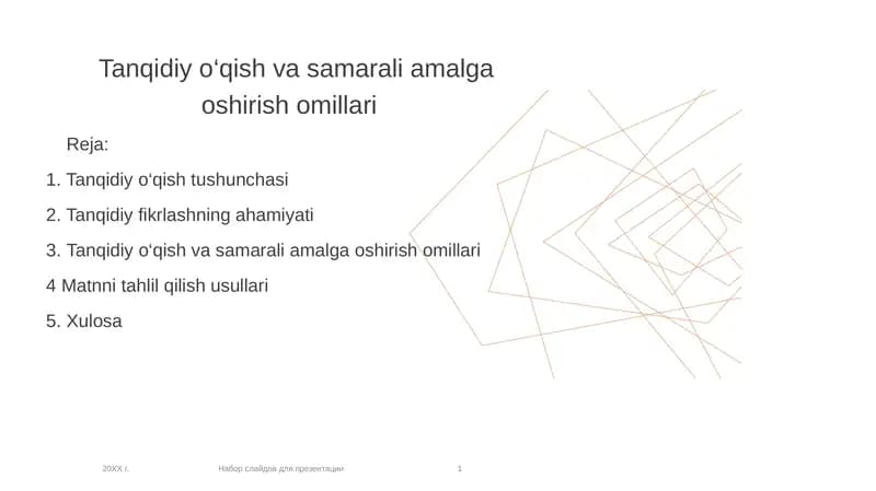 Tanqidiy o‘qish va samarali amalga oshirish omillari