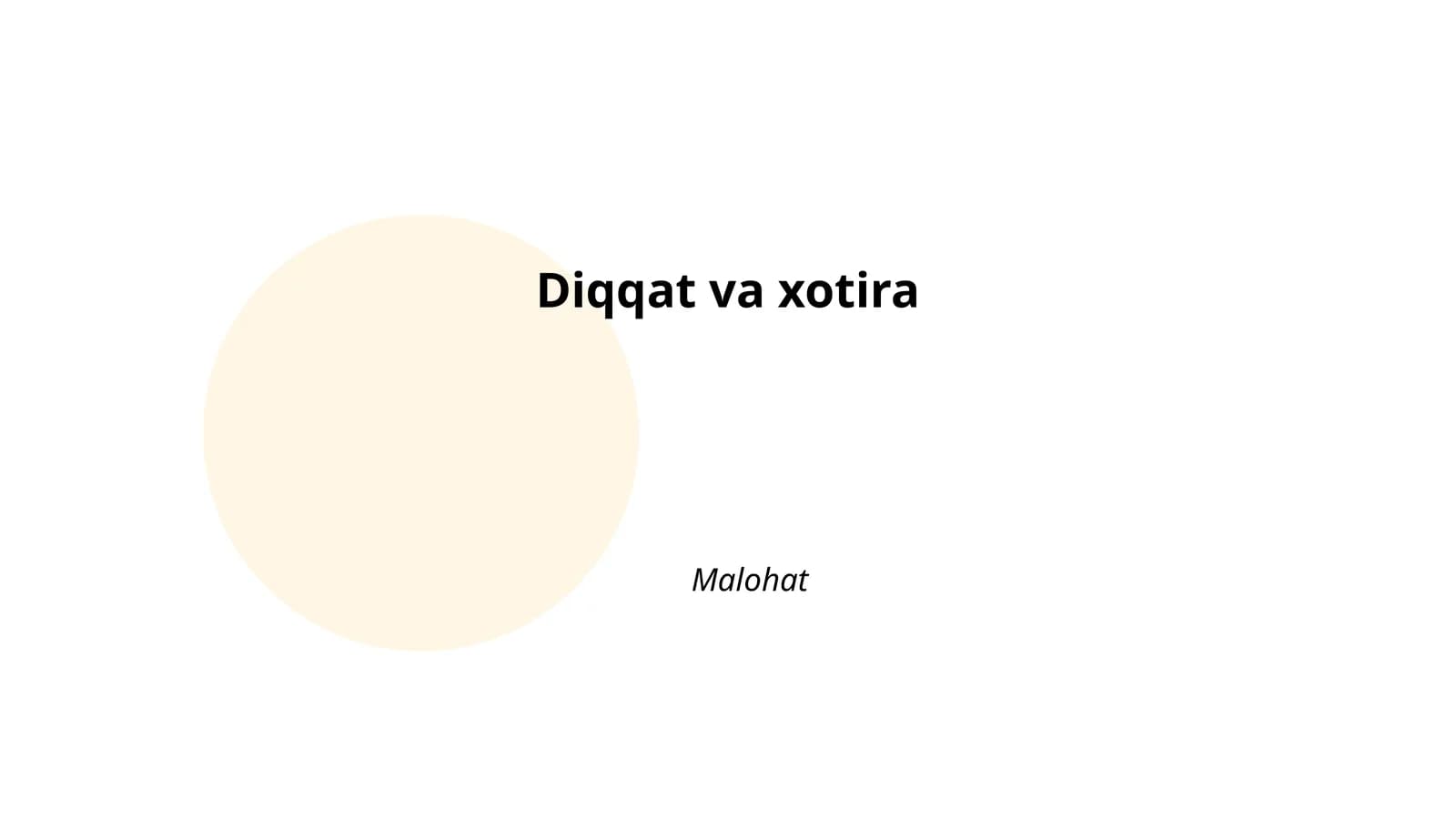 Diqqat va xotira