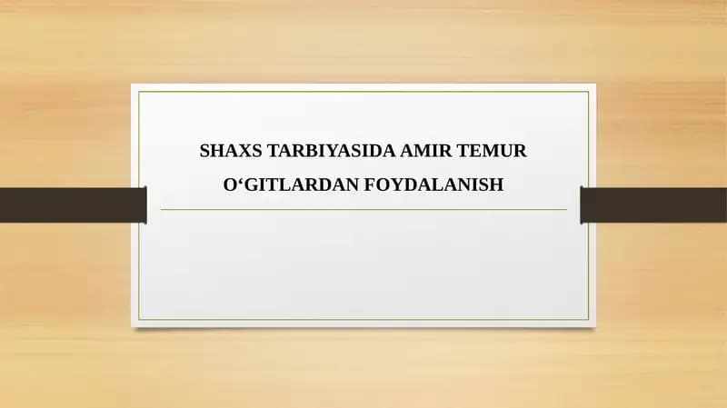 Amir Temur Tuzuklari