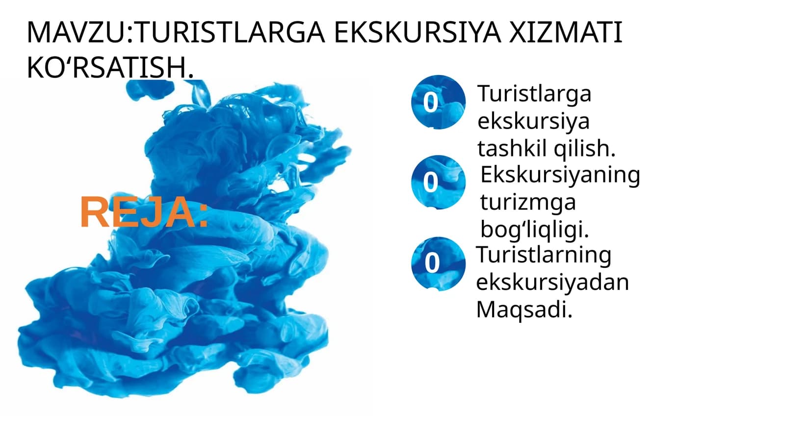 TURISTLARGA EKSKURSIYA XIZMATI KO‘RSATISH