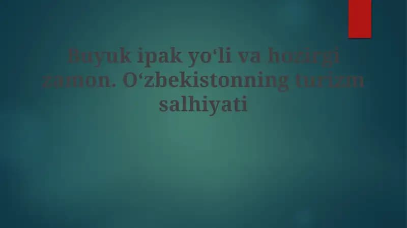 Buyuk Ipak Yoʻli: Tarixiy Umumiy Ko'rinish