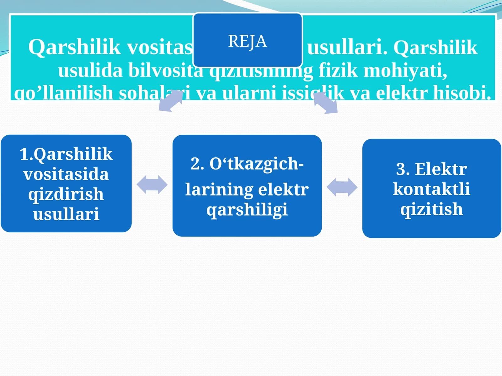 Qarshilik vositasida qizitish usullari