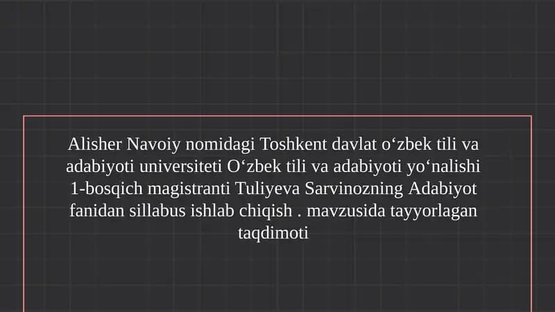 Adabiyot fanidan darslik