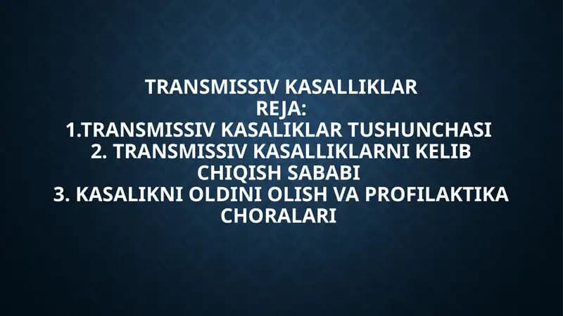 Transmissiv kasalliklar
