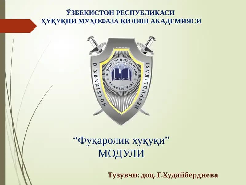 Фуқаролик-ҳуқуқий муносабат