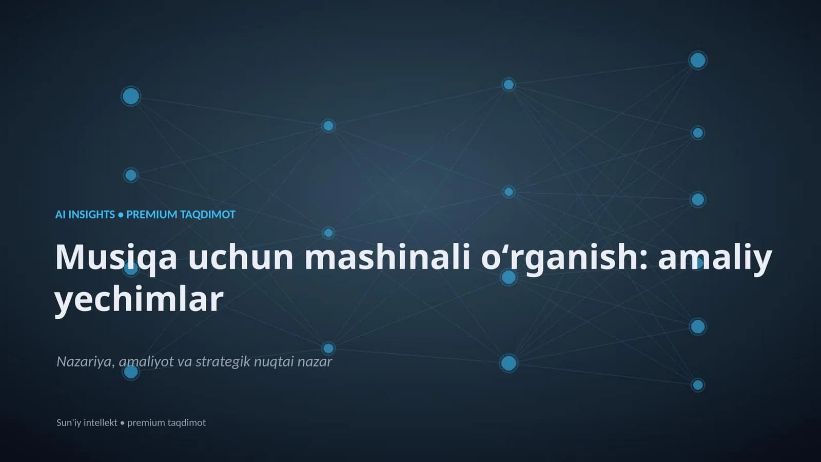 Musiqa uchun mashinali oʻrganish: amaliy yechimlar