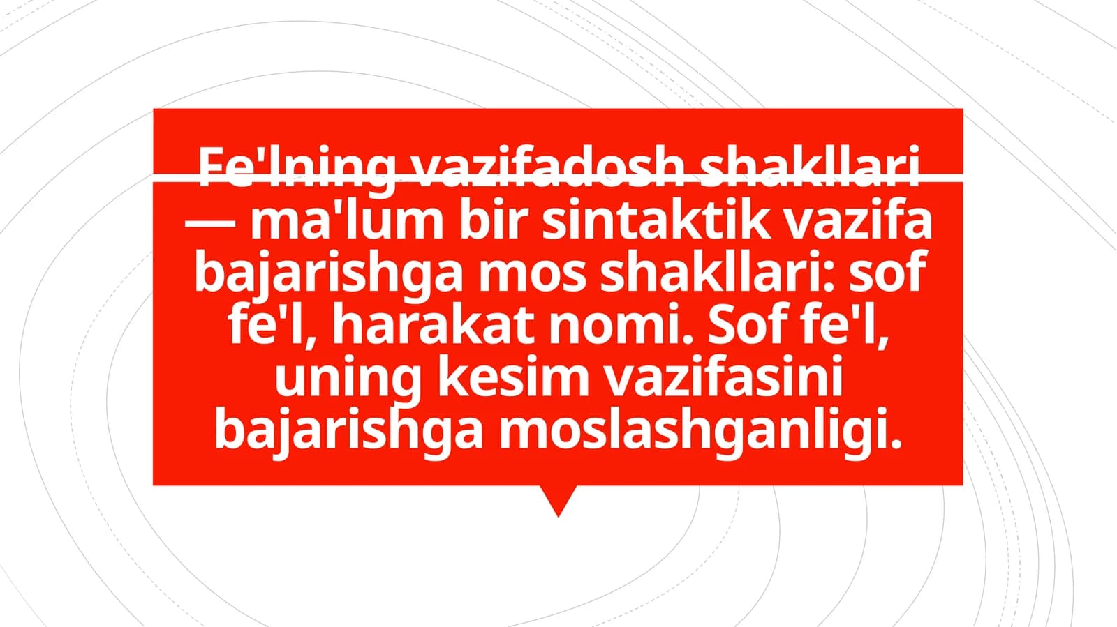 Fe'lning vazifadosh shakllari