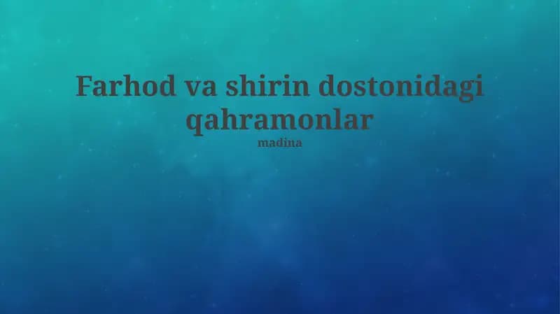 Farhod va Shirin