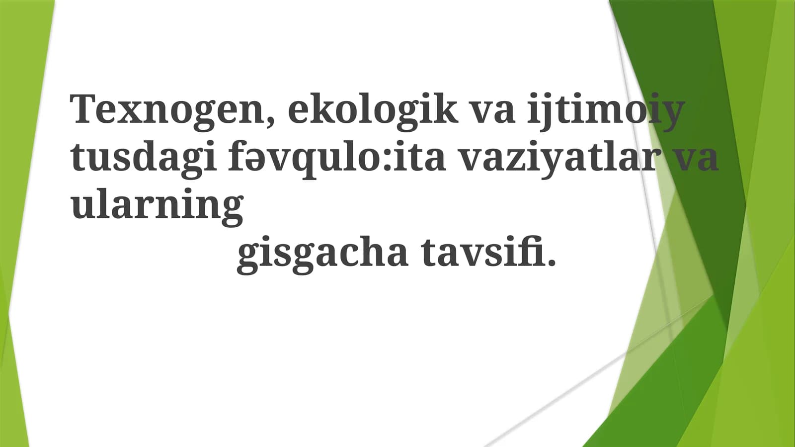 Texnogen, ekologik va ijtimoiy tushuncha