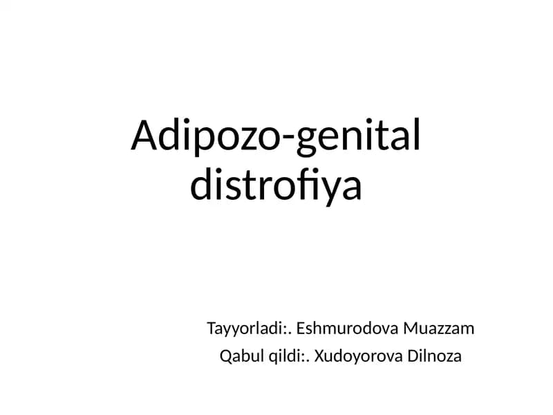 Adipozo-genital distrofiya