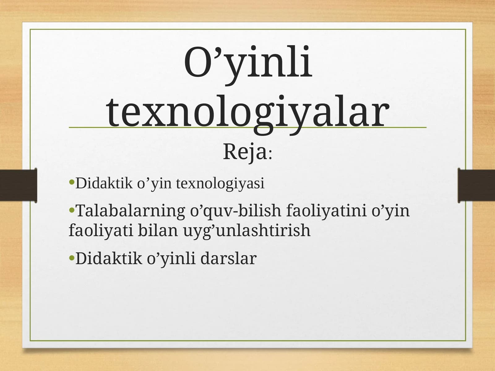 O’yinli texnologiyalar