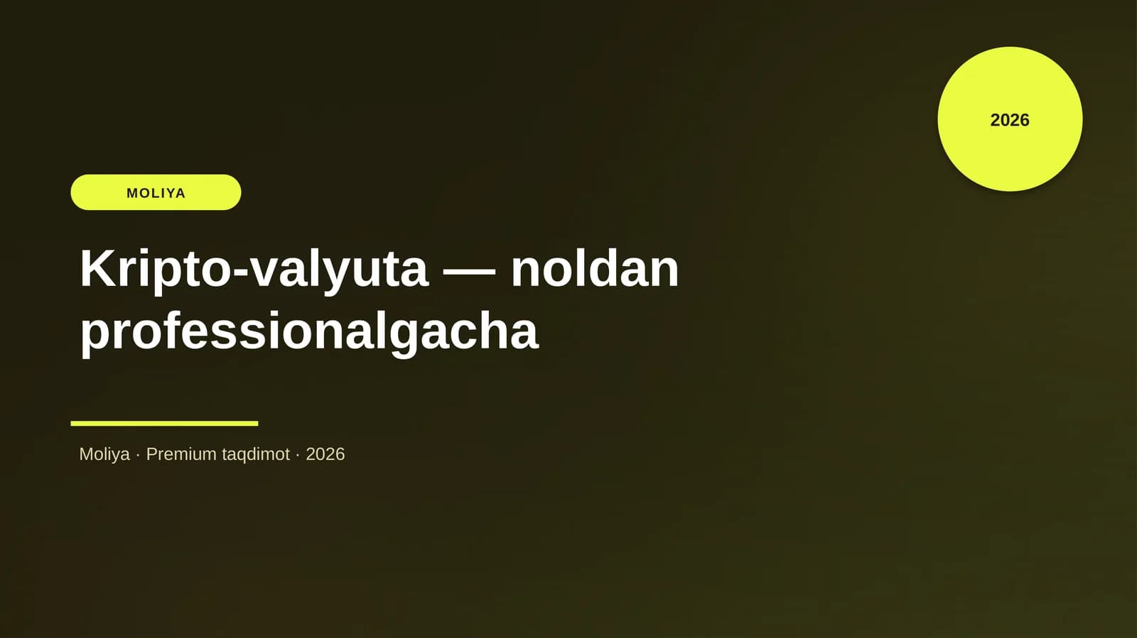 Kripto-valyuta — noldan professionalgacha
