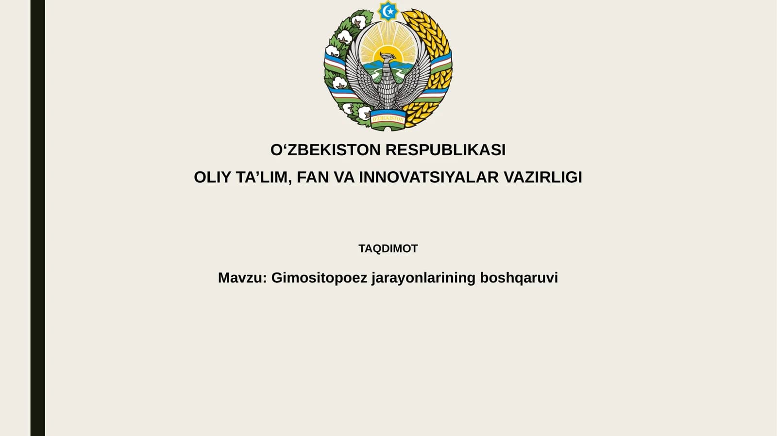 Gimositopoez jarayonlarining boshqaruvi