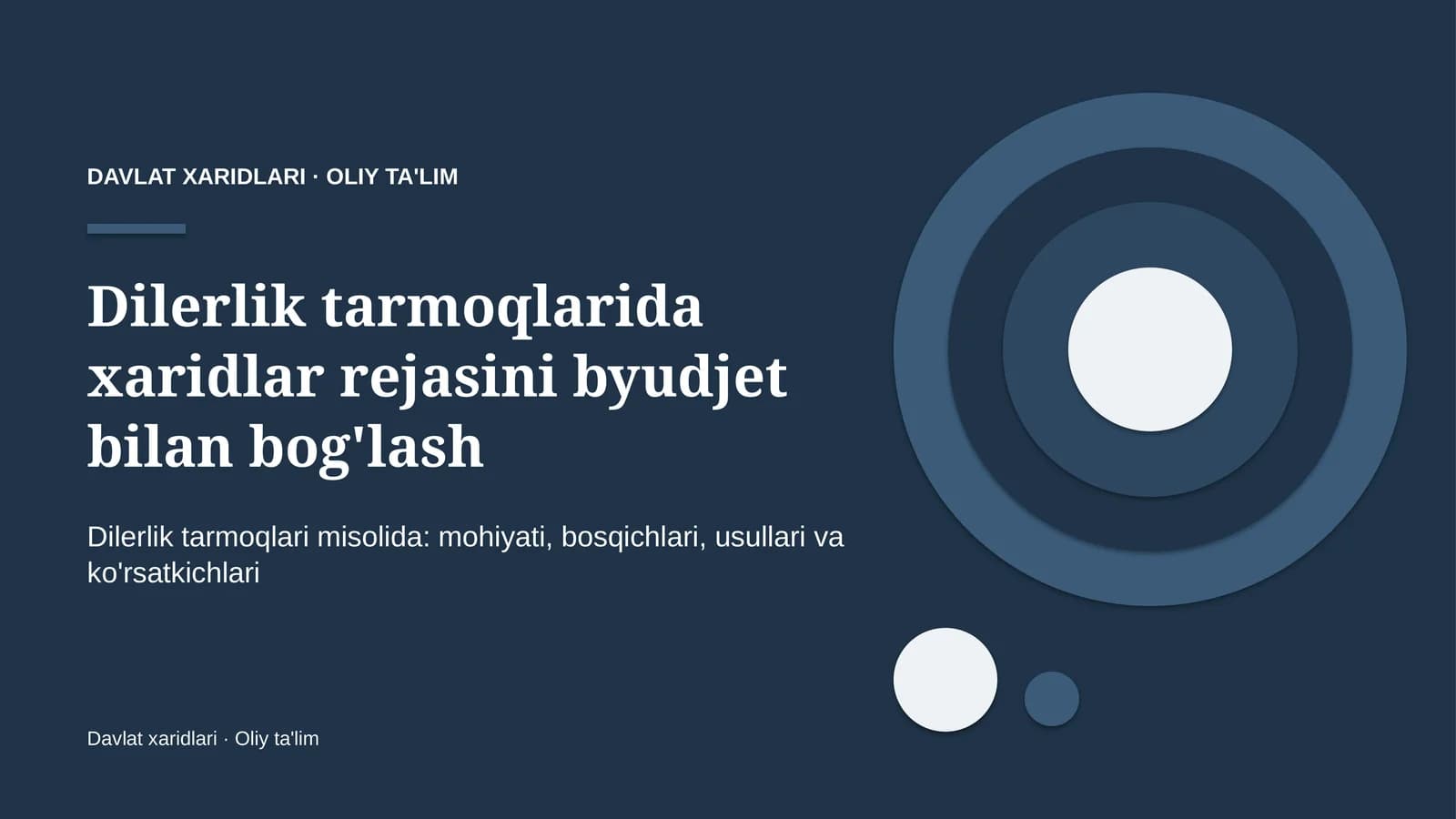 DAVLAT XARIDLARI · OLIY TA'LIM
