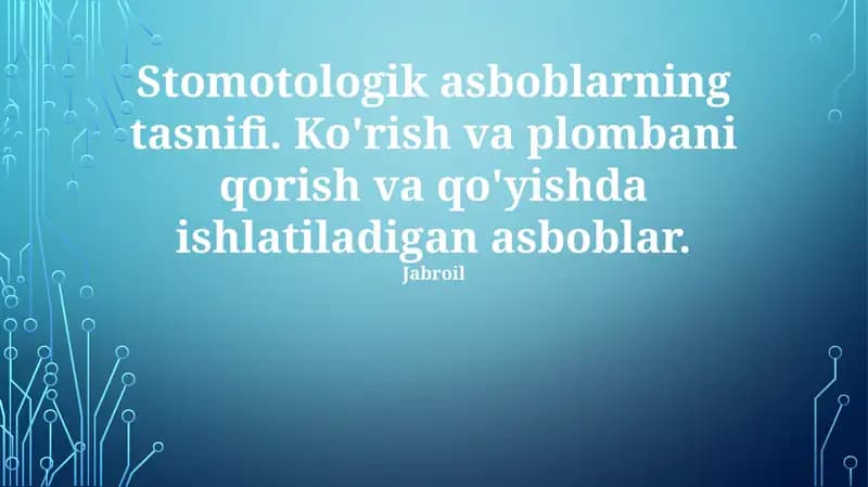 Stomatologik asboblar