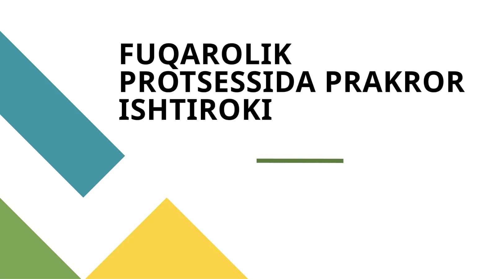 FUQAROLIK PROTSESSIDA PRAKROR ISHTIROKI