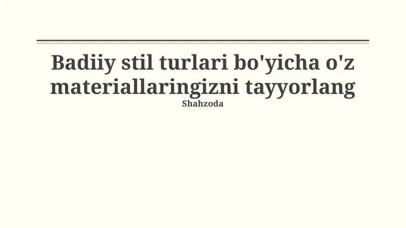 Adabiy uslublar: Ta'rif va tarix