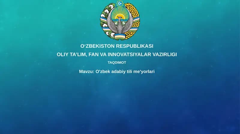 O'zbek adabiy tilining meʼyorlari