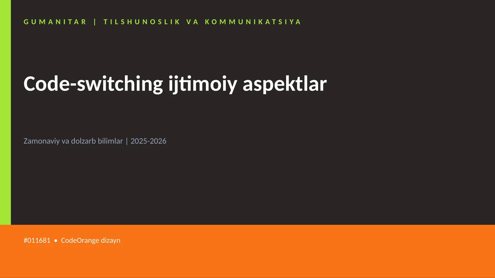 Code-switching ijtimoiy aspektlar
