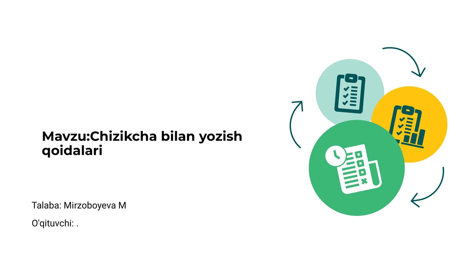Chizikcha bilan yozish qoidalari