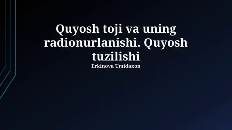 Quyosh toji va uning radionurlanishi