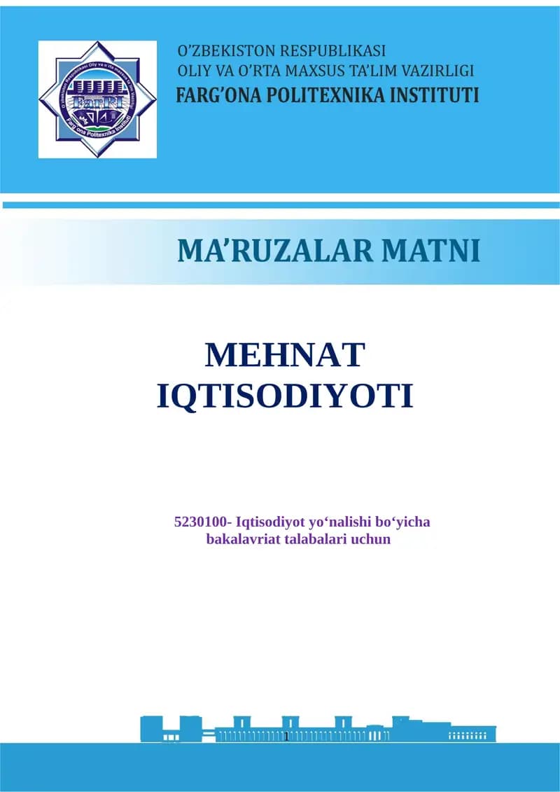 MEHNAT IQTISODIYOTI