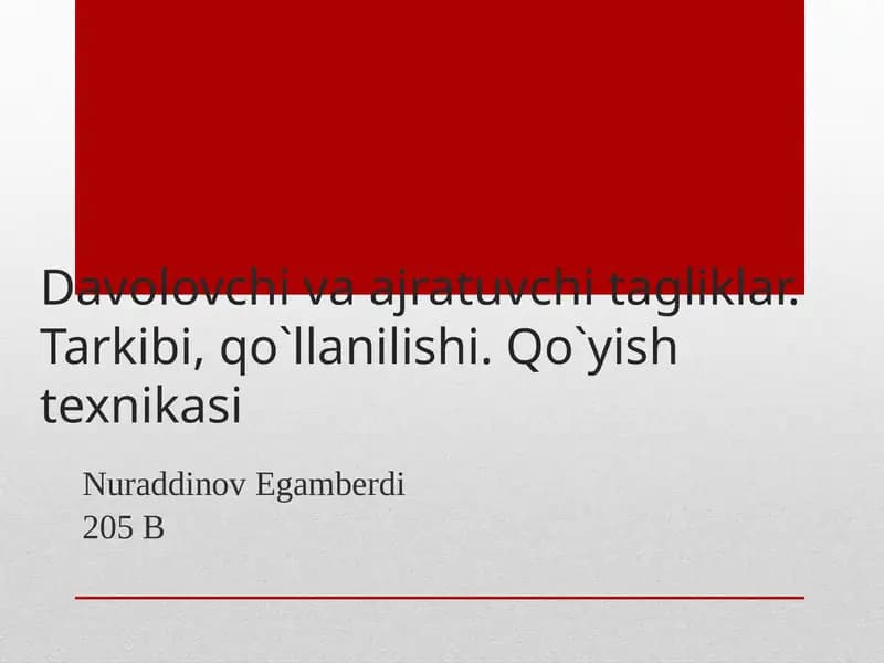 Davolovchitagliklar Tarkibi, Qo`llanishi