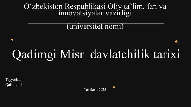 Qadimgi Misr davlatchilik tarixi