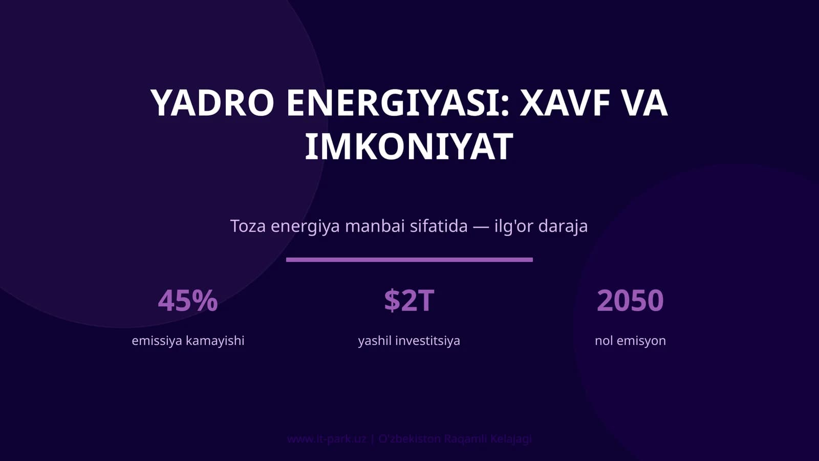 YADRO ENERGIYASI: XAVF VA IMKONIYAT