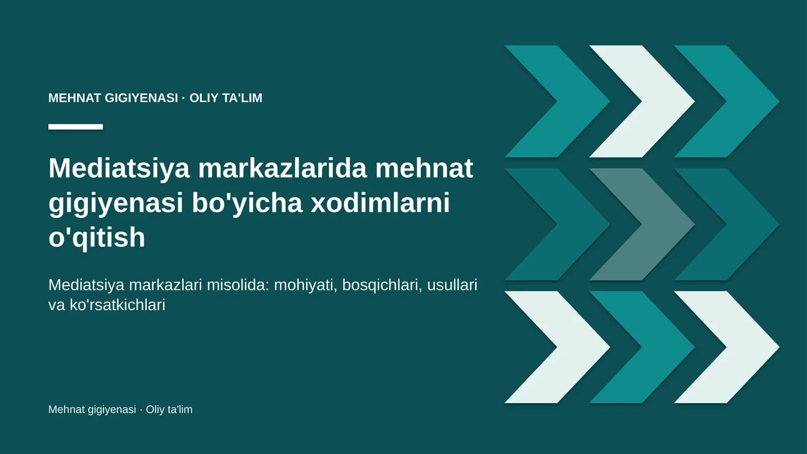 mediatsiya markazlarida mehnat gigiyenasi bo'yicha xodimlarni o'qitish 2682