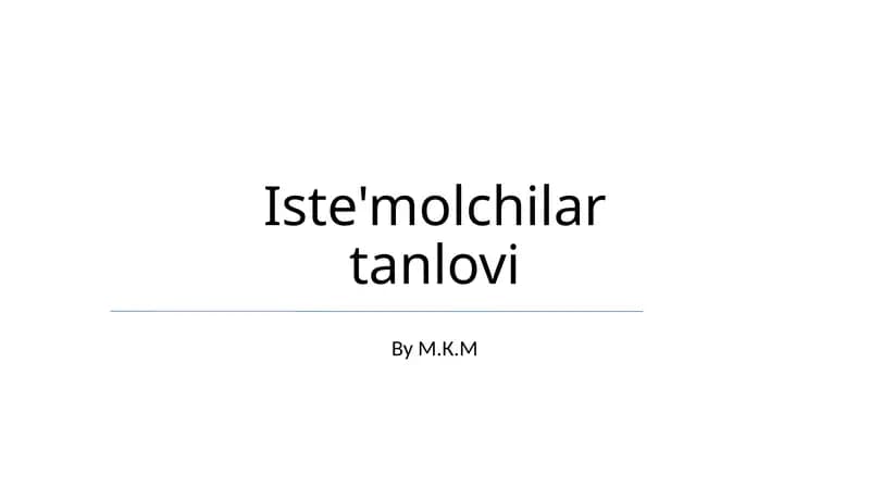 Iste'molchilar tanlovi