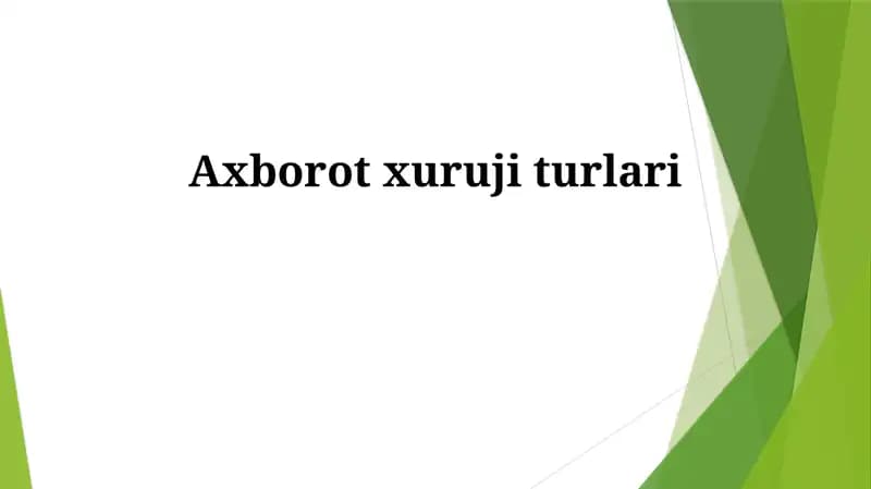 Axborot xuruji turlari
