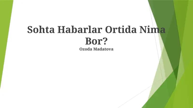 So'xta xabarlar Ortida Nima Bor?