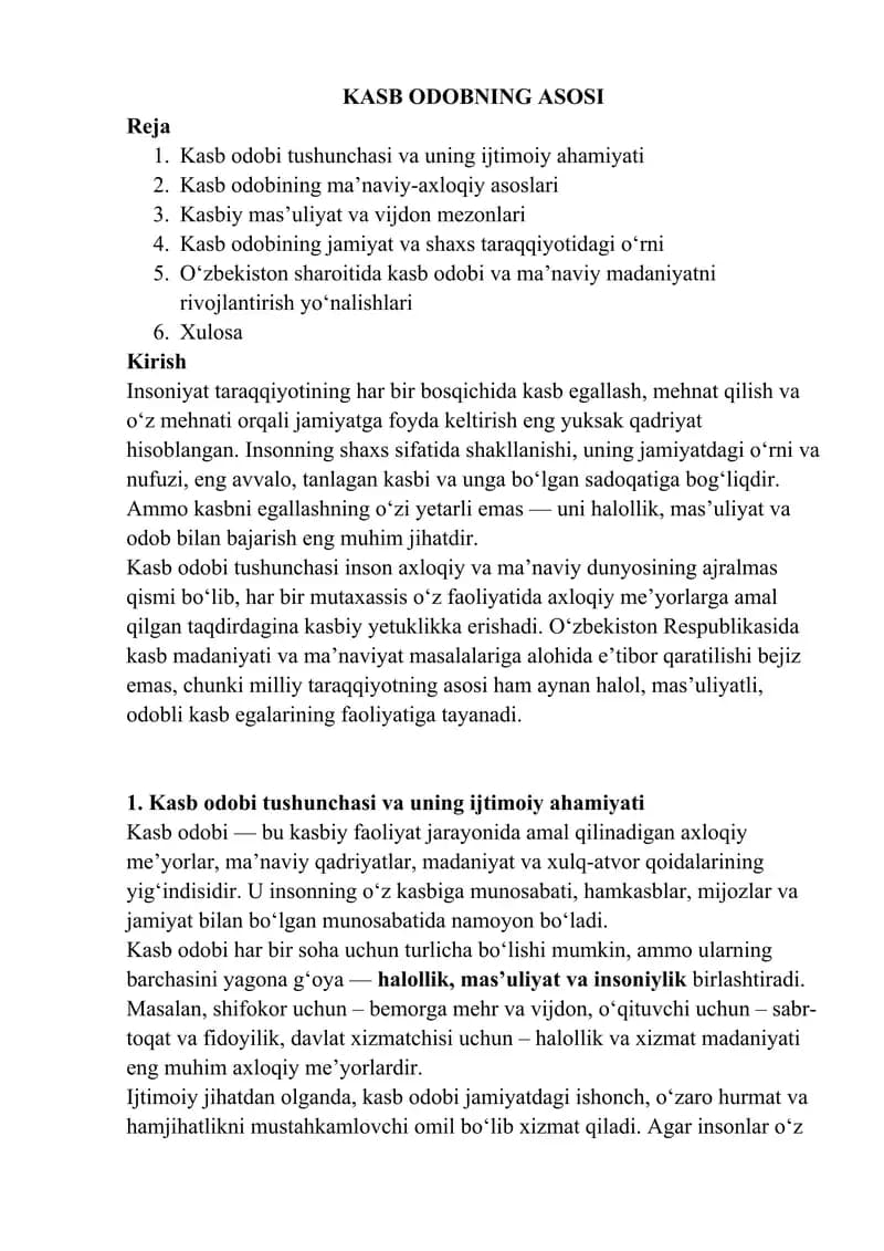 KASB ODOBNING ASOSI