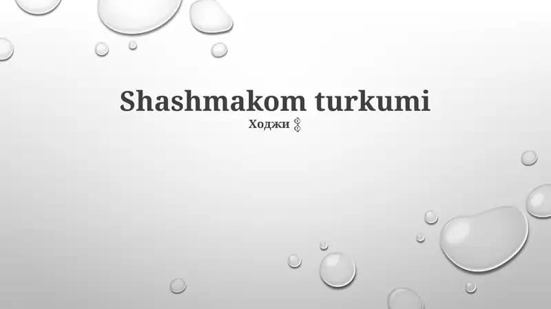 Shashmaqom turkumi