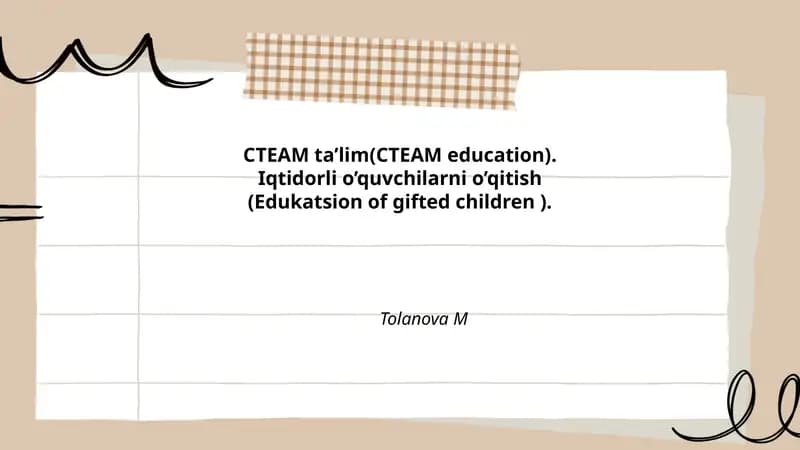 СТЕАМ ta'lim(СТЕАМ education)