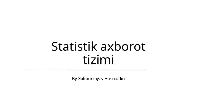 Statistik axborot tizimi