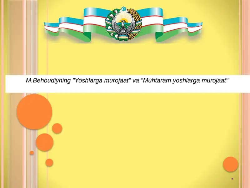 Yoshlarga murojaat