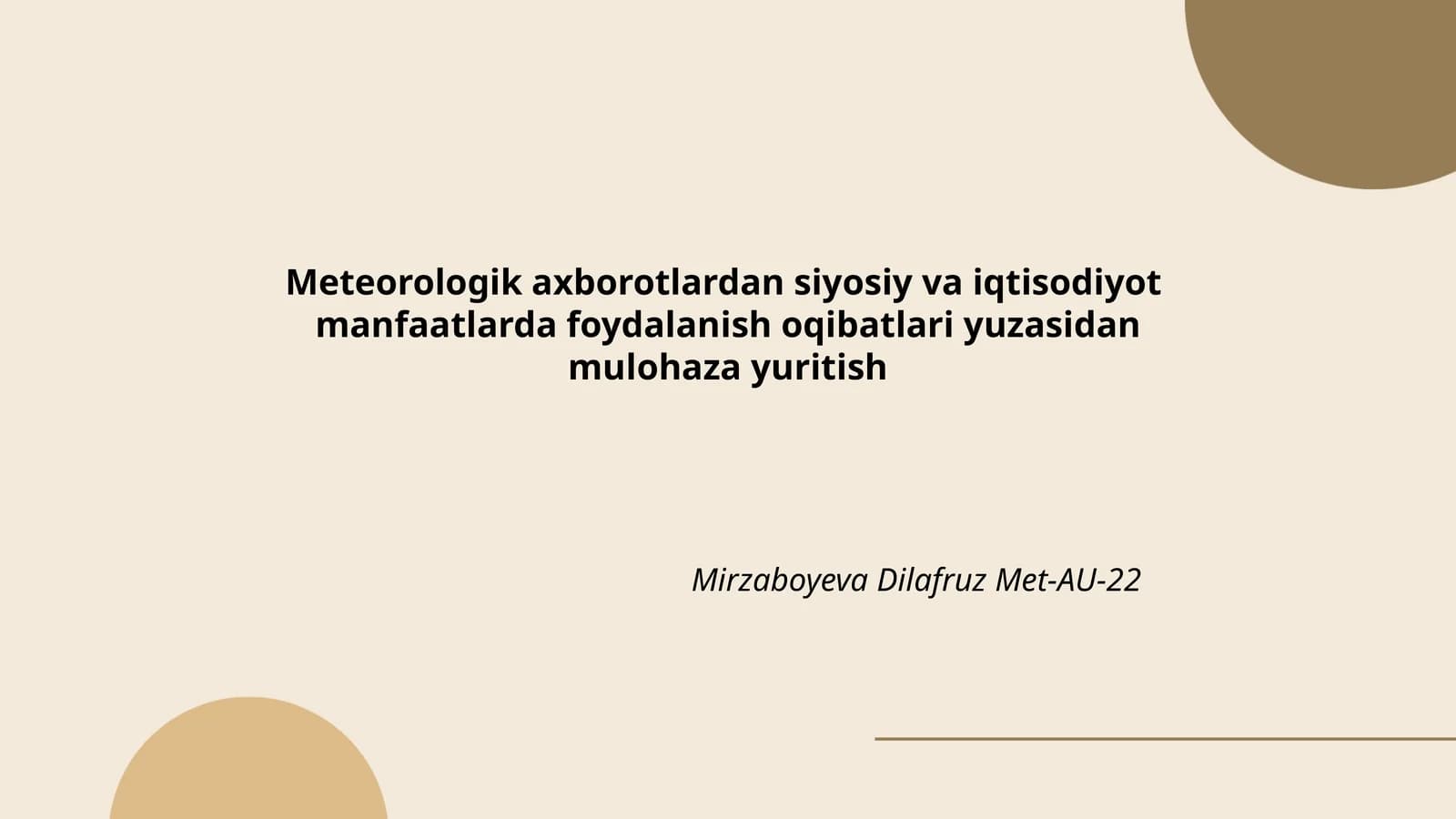 Mirzaboyeva Dilafruz Met-AU-22