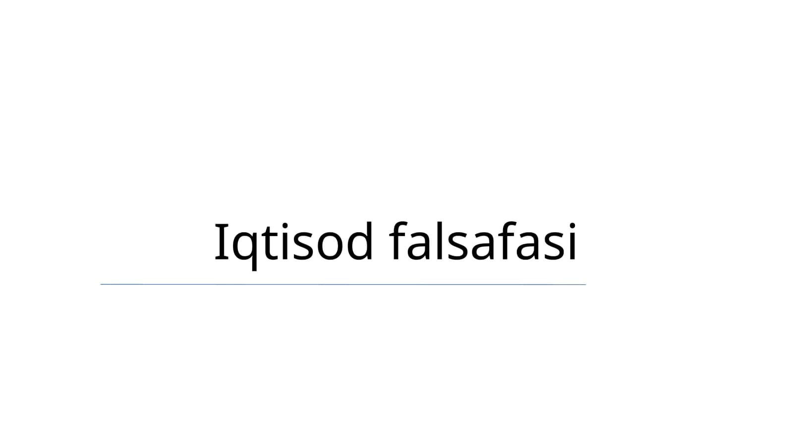 Iqtisod falsafasi