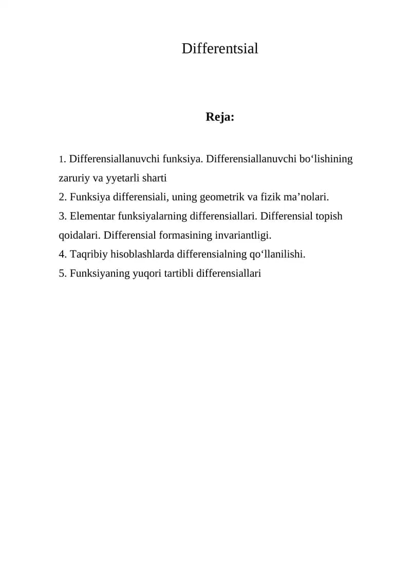 Differentsial