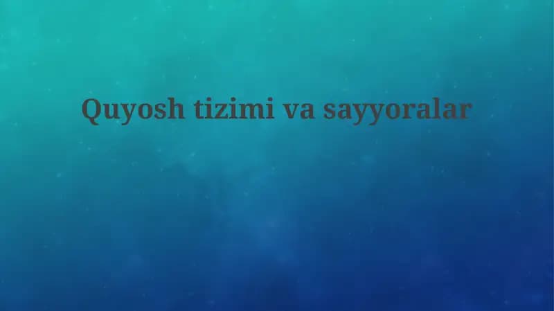 Quyoshtizimivasayyoralar