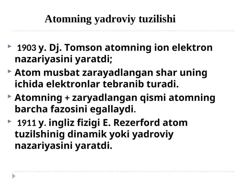 Atomning ion elektron nazariyasi