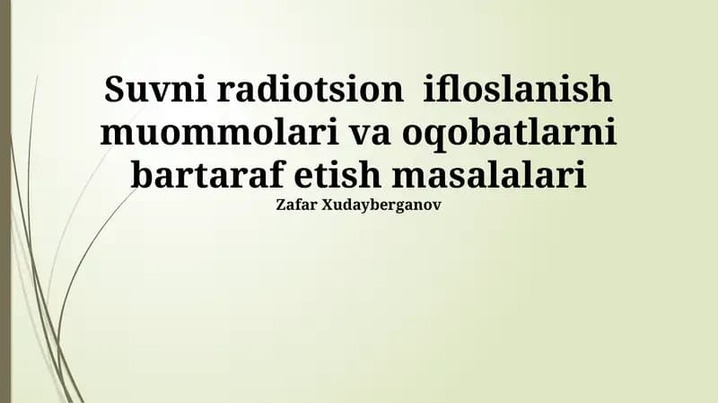 Radioaktiv ifloslanish