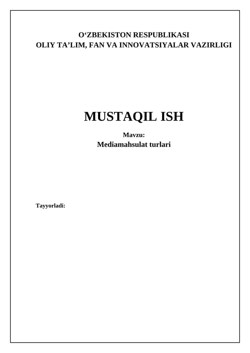 Ommaviy axborot vositalari mahsulotlari