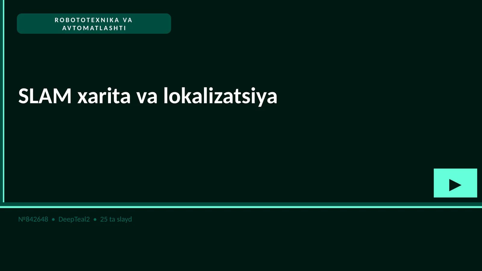 ROBOTOTEXNIKA VA AVTOMATLASHTI