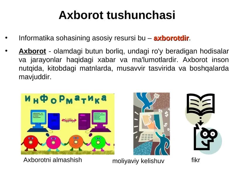 Ахbоrоttushunchаsi