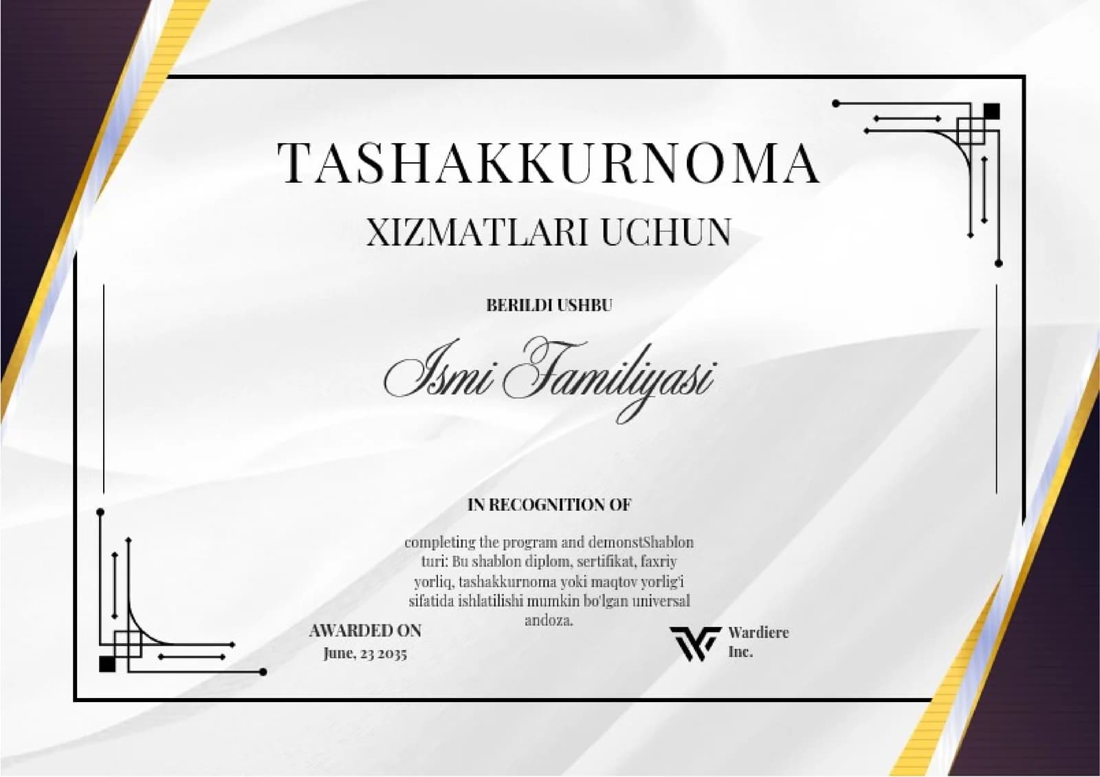 TASHAKKURNOMA