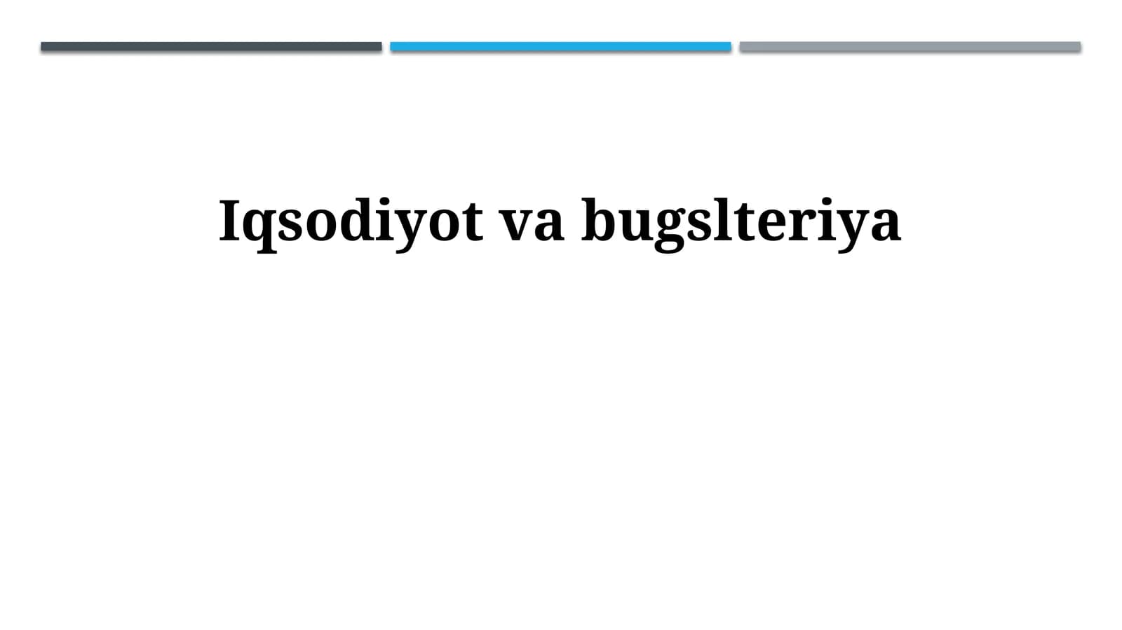 Iqtisodiyot va buxgalteriya hisobi