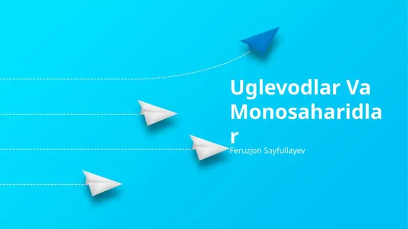 Uglevodlar Va Monosaharidlar